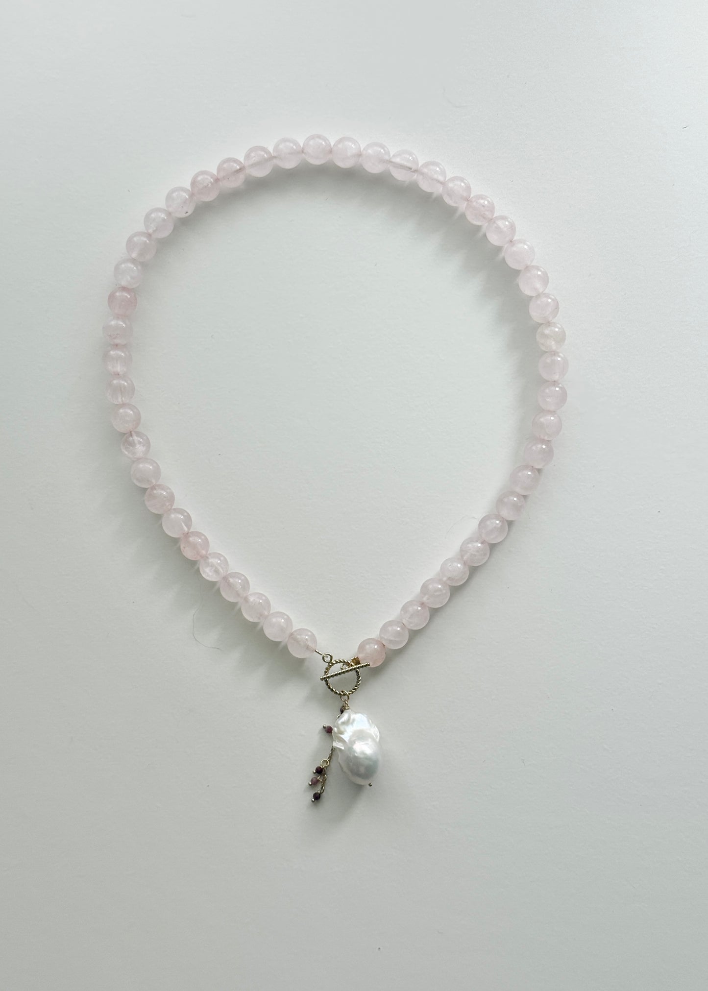 Lila Chunky Necklace - Rose Quartz