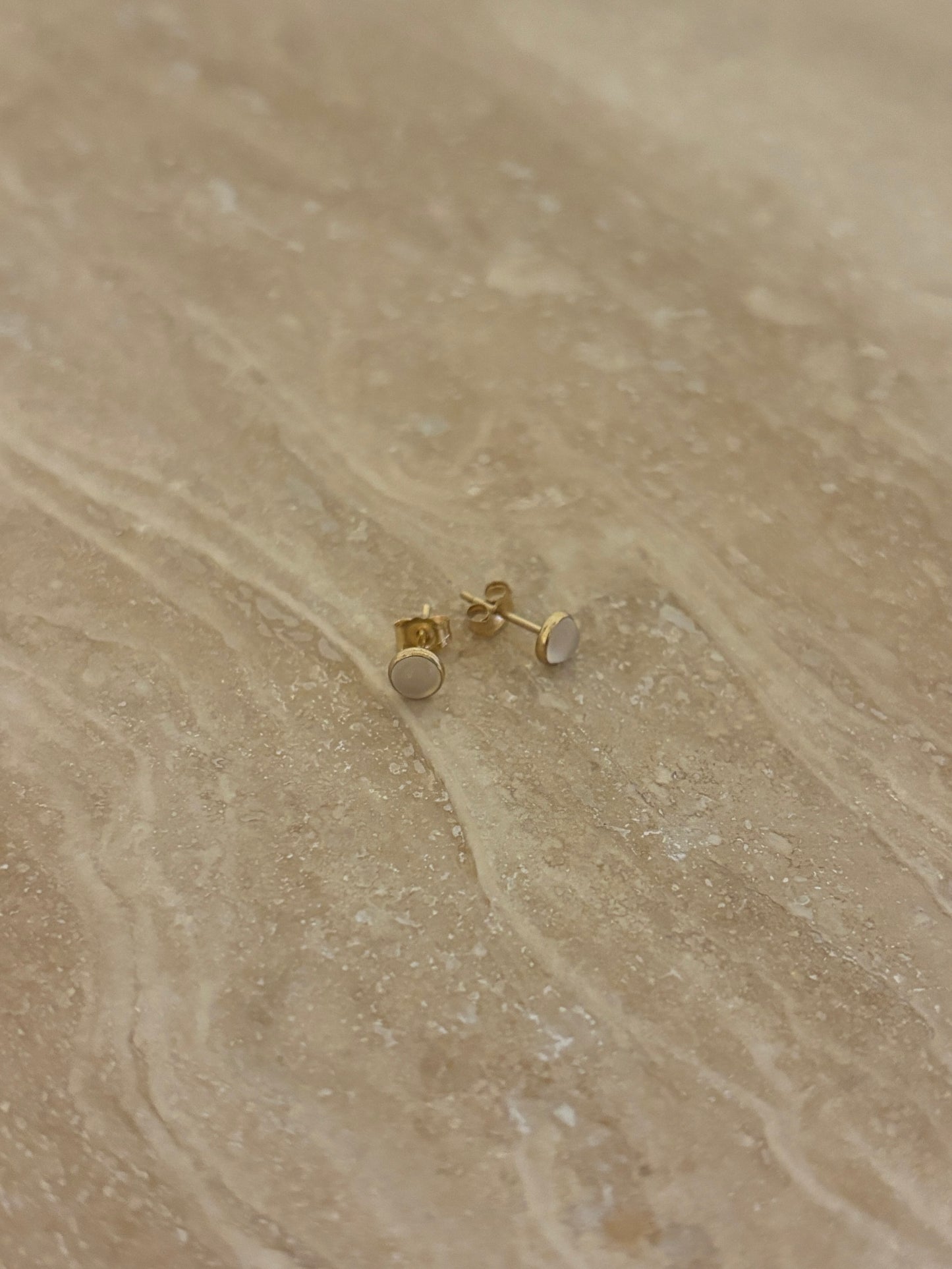 White Onyx Studs - 14k Gold Filled