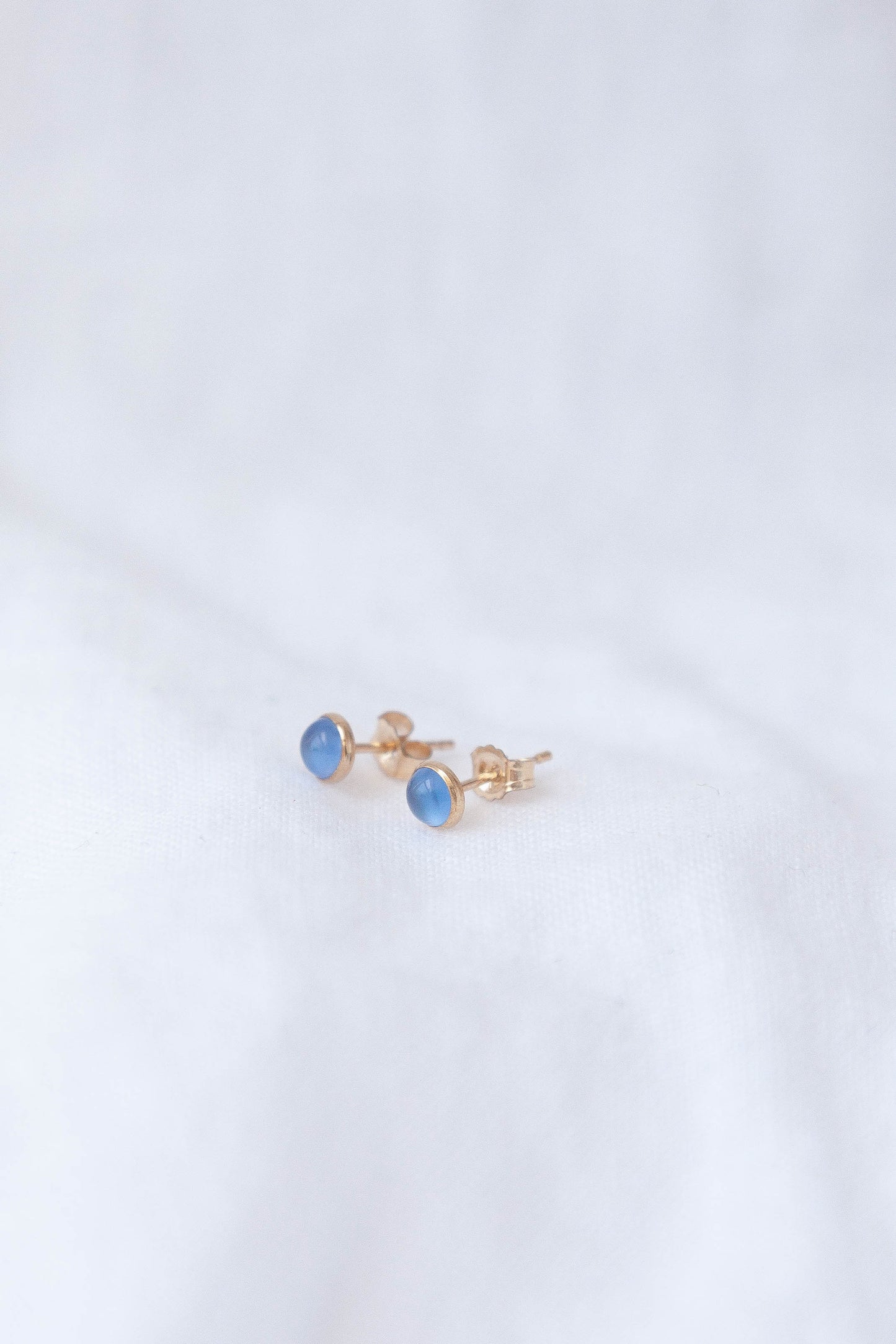 Blue Onyx Studs - 14k Gold filled