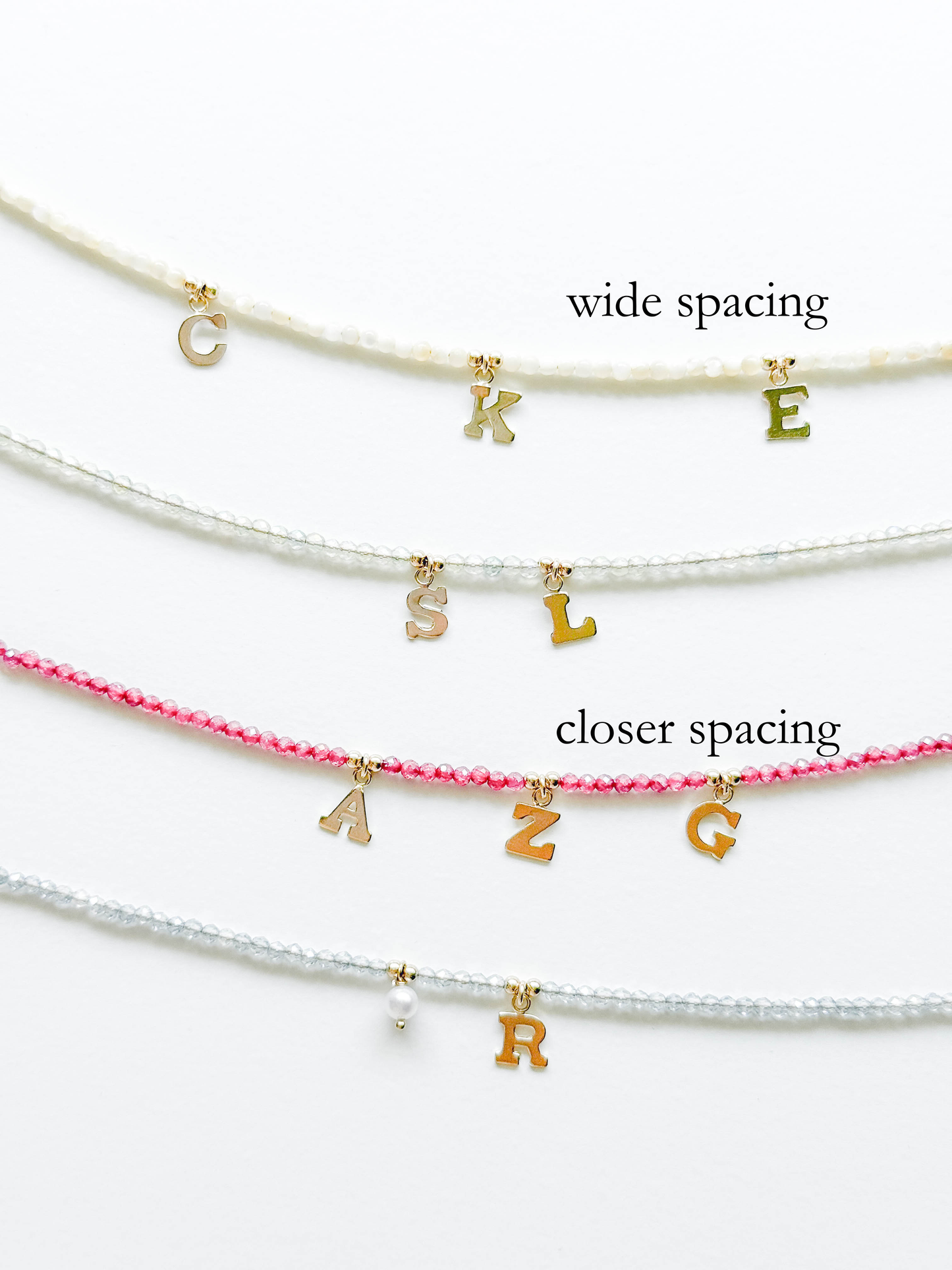 Initial bracelet letter add ons