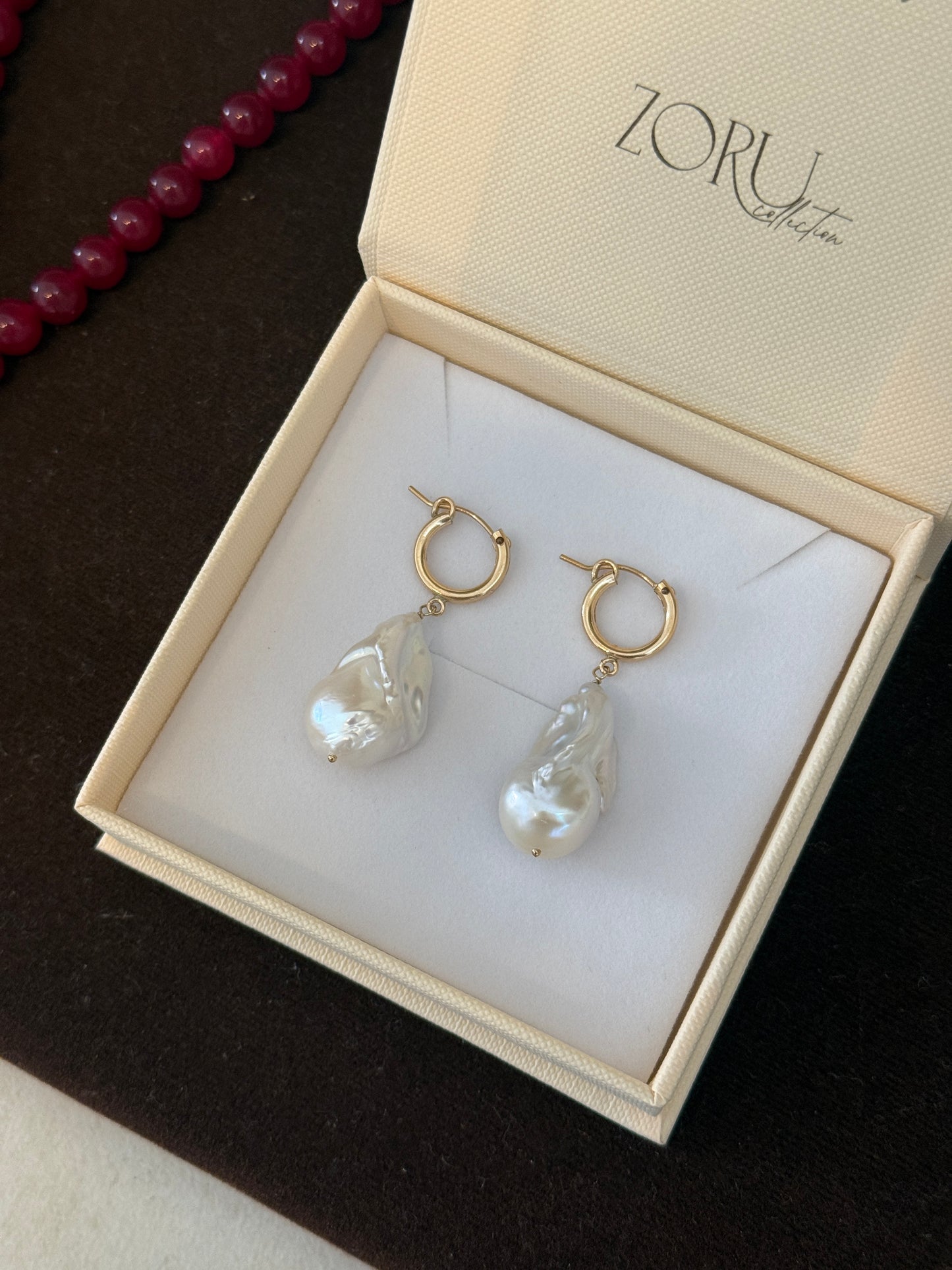 Baroque Pearl Hoop