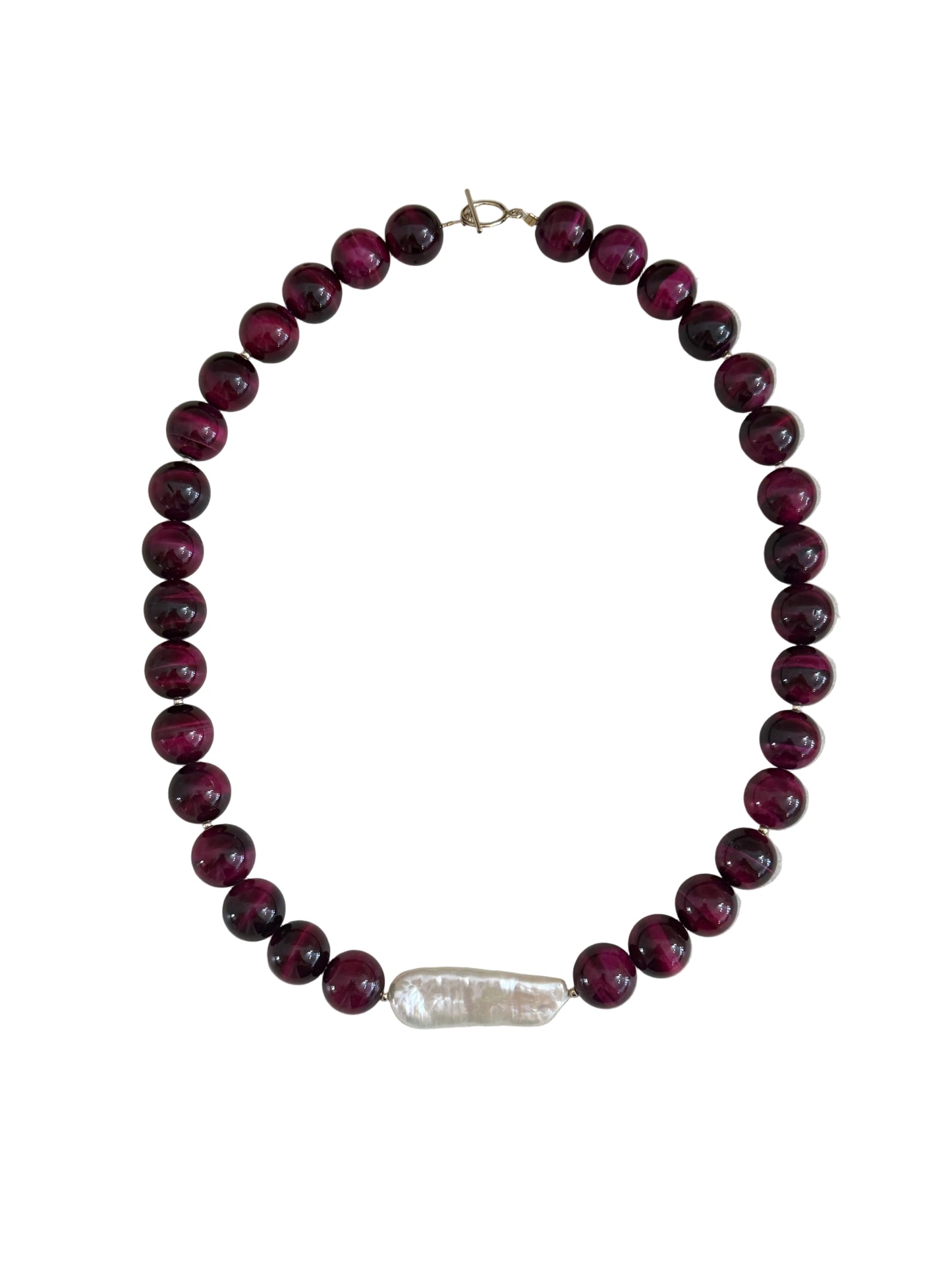 Pink Tigers Eye Chunky Necklace