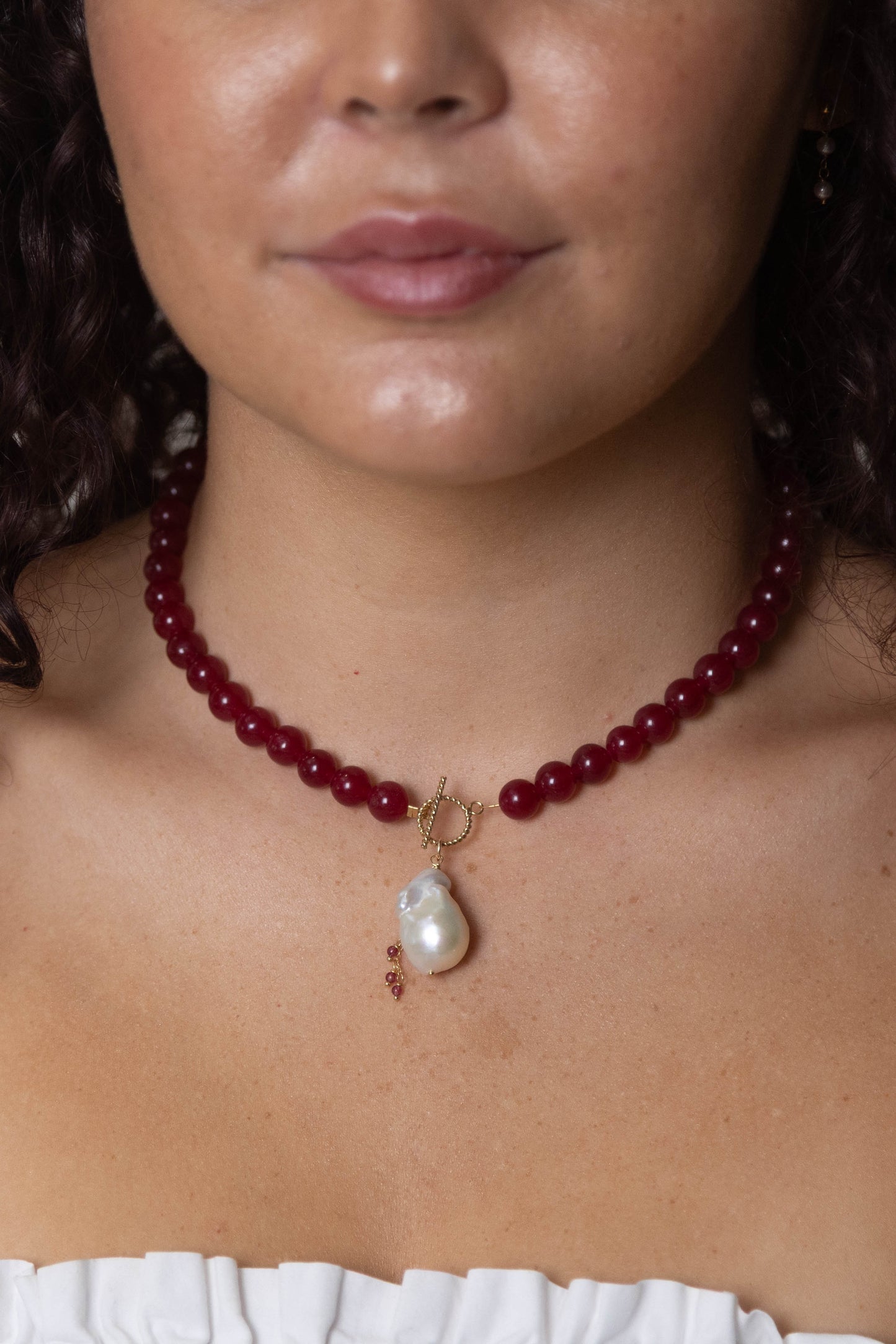 Red Wine Garnet Chunky Necklace