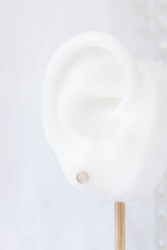White Onyx Studs - 14k Gold Filled