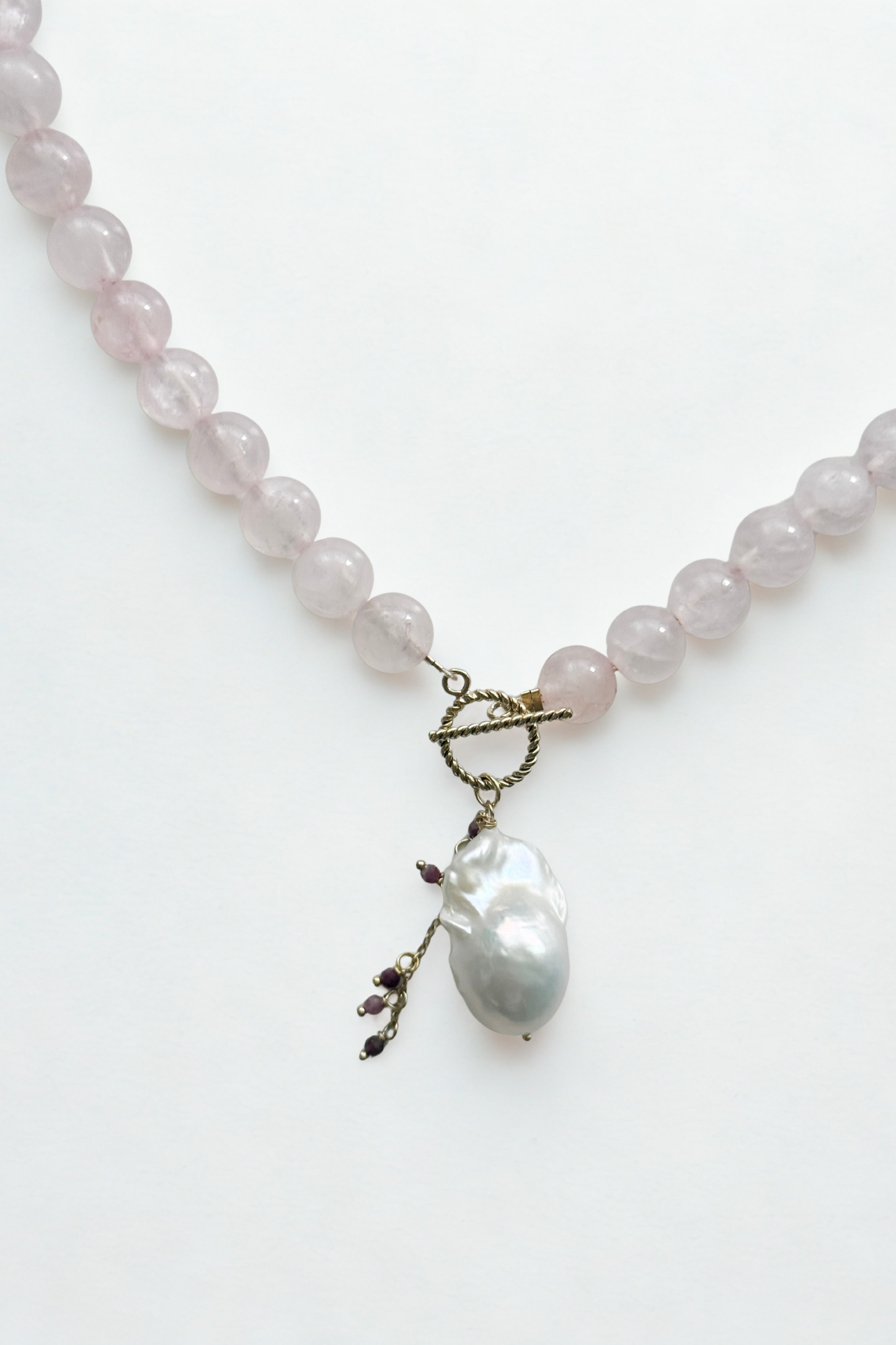Lila Chunky Necklace - Rose Quartz