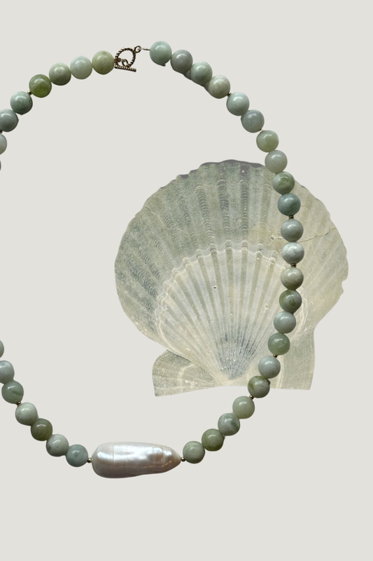 Aven Chunky Necklace - Green Jade